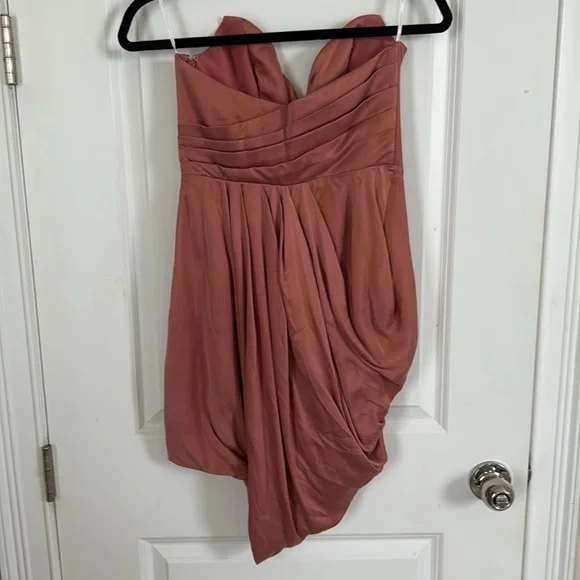 Zimmerman Rose Pink Sueded Silk Cocktail Dress Drape‎ Bodice size 1! 🌹 - Picture 5 of 9